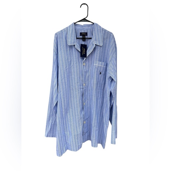 NWT Polo Ralph Lauren Striped 100% Cotton Pajama Top - Long Sleeve - Size 1XLT - Picture 6 of 14